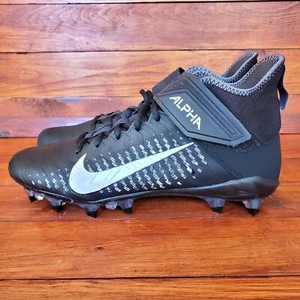 Nike Alpha Menace Pro 2 Mid Football Cleats Men 11.5 Black White New - Picture 1 of 7