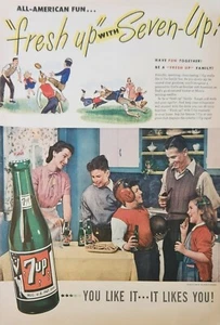 1946 7UP Soda Vintage Ad All American fun football game 323 - Picture 1 of 1