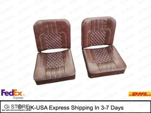 Juego de cojines de asiento delantero para jeep militar ford willys mb gpw marrón corte diamante - Imagen 1 de 1
