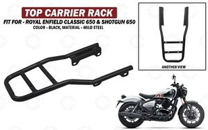 Black Top Carrier Rack "For Royal Enfield Shotgun & Classic 650" - Bild 1 von 5