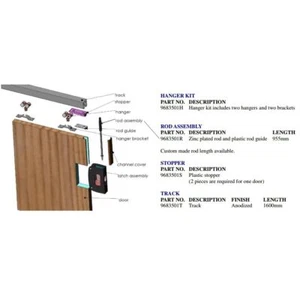 RV TRUSTY SLIDING POCKET PULL DOOR Rod with Guide 9683501R - Picture 1 of 1