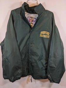 Green Bay Packers Logo 7 Coachjacke Baumwolle gefüttert Gr. XL NFL 90s - Bild 1 von 5