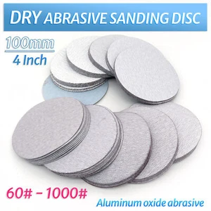 100mm Dry Abrasive Sanding Disc 4 Inch Hook and Loop Sandpaper Pads 60-1000 Grit - Picture 1 of 19