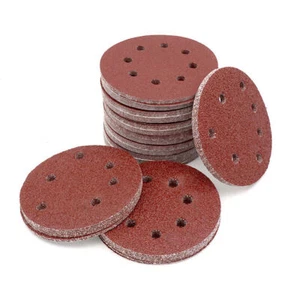 125mm Hook & Loop Sanding Discs 6 Hole Sandpaper Orbital Sander Pads 40-800 Grit - Picture 1 of 5