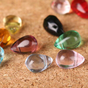 10pcs 6*9mm Waterdrop Glass Beads Multicolor Tear Drop Shape Charm Pendant Beads