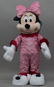 Christmas Holiday Disney 24 in Minnie Mouse Greeter with Pink Candy Cane PJ's - Picture 1 of 3