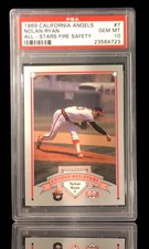 1989 topps california angels #7 nolan ryan hof; all-stars fire safety PSA 10