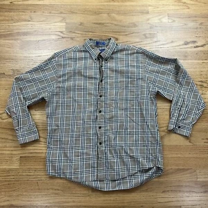 Pendleton Canterbury Cloth Long Sleeve Button Down Shirt Sz XL 80 Cotton 20 Wool - Picture 1 of 8