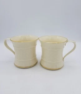 Lenox Kaffee-/Teetassen - 2er-Set - Elfenbein mit 24k Goldkorbgewebe Design - Bild 1 von 11