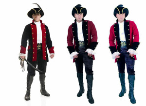 ADULT MENS COLONIAL PIRATE PRINCE CAPTAIN COSTUME COAT JACKET CARIBBEAN SPARROW