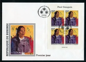 BURUNDI 2022 PAUL GAUGUIN VAHINE SHEET FDC - Picture 1 of 1