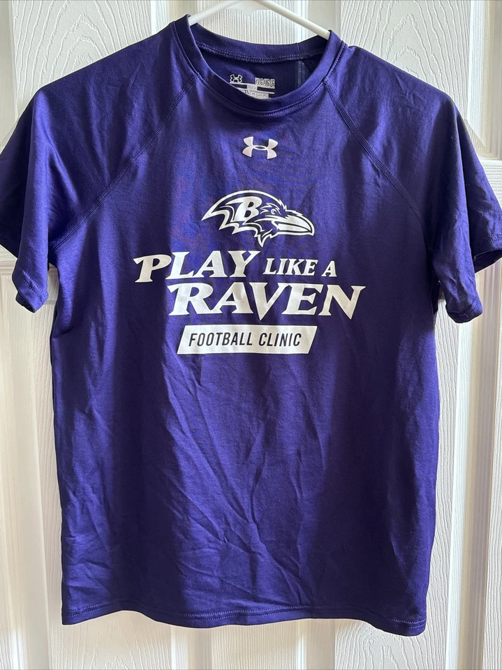 Baltimore Raven Under Armour T Shirt Heat Gear Youth Large 12-14 - Image 1 of 4