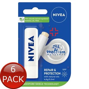 6 x Nivea Lip Care Balm Repair 4.8G - Picture 1 of 2