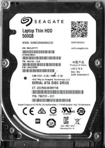 Disque dur SATA 500 Go Seagate ST500LM021 P/N: 1KJ152-020 W62 WU F/W: 0002YXM1 - Photo 1/2