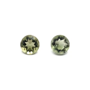 Rare Authentic Moldavite: Cosmic Power - Faceted pair 4x4 mm in Acrylic Boxes - Picture 1 of 3