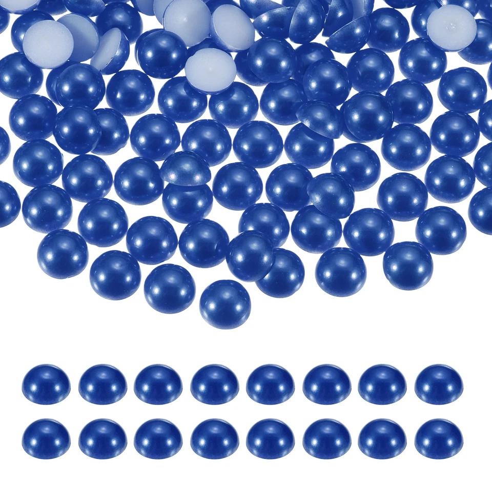1500Pcs Half Pearl,4mm Plastic Half Flatback Pearls Cabochon(Dark Blue) - Image 1 of 4
