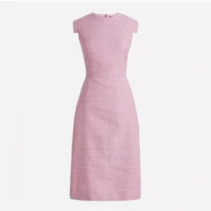 Neu mit Etikett J. CREW Resume Kleid Stretch Leinenmischung Rosa Himbeere Größe 14 Tall Arbeit - Bild 1 von 14
