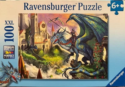 RAVENSBURGER - 100 Piece XXL Jigsaw Puzzle "DRAGON RIDER" #108763 Complete - Image 1 of 2