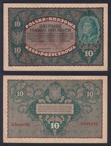 Banconota Polonia 10 marek 1919 P.-25 BB+/VF+ - Picture 1 of 1
