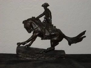 Franklin Mint Frederic Remington Bronze Sculpture - The Cowboy - Picture 1 of 6