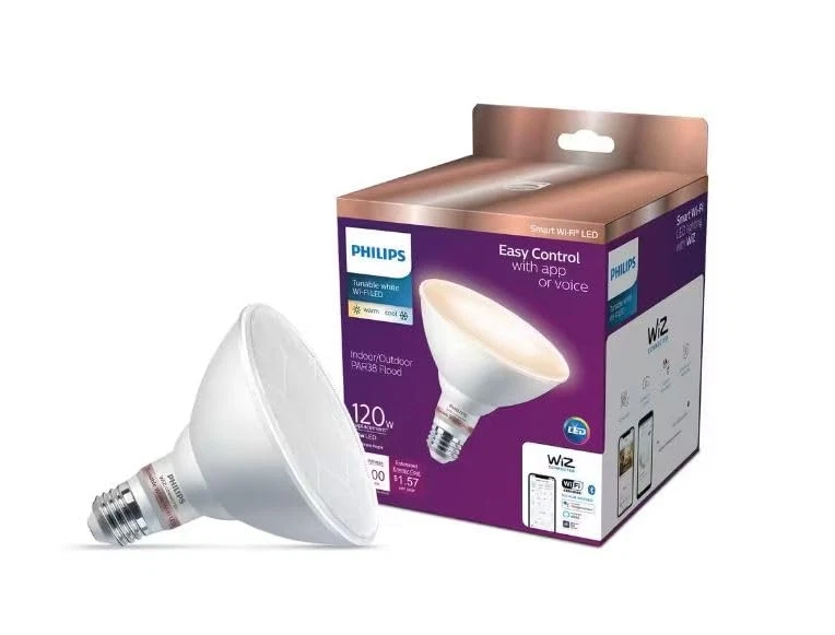 PHILIPS 120-WATT EQUIVALENT PAR38 LED SMART WI-FI EP37P38 - WHITE - Image 1 of 4