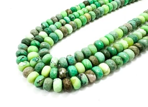🌿 Cuentas de piedras preciosas rondelle facetadas ópalo musgo verde natural 5x8 mm RDF45 - Imagen 1 de 2