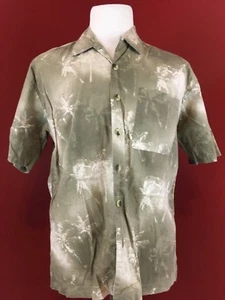 WORLD ISLAND Hawaiian Palm Tree Camp Shirt Mens Medium 100% Cotton - Picture 1 of 8