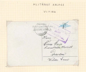 Bosnia Militarpost Ablage Vitina on postcard to Dresden, postage due - Picture 1 of 1