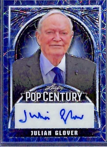 Julian Glover 2024 Leaf Pop Century Blue Prismatic Auto /10 - Picture 1 of 2