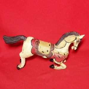Vintage Wooden Kneeling Horse Figure - Picture 1 of 10