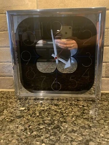 1976 Hoursakes Lucid Lines Mirror Clock Virgil Thrasher Style 12” Tested-Working - Picture 1 of 17