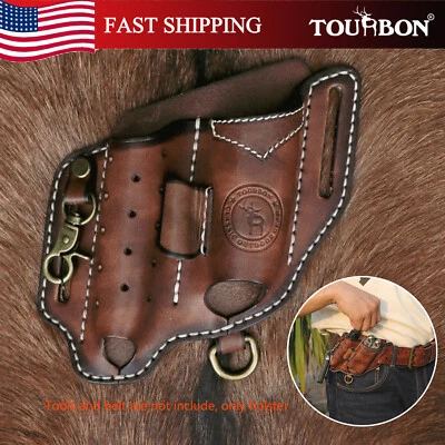 TOURBON EDC Multitool Sheath Flashlight/Key Fob/Pen Belt Holster Camping Gift