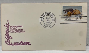 US Mail Cover FDC Californioia US Air Inaugural Pittsburgh, PA (Mar 15 1983) - Picture 1 of 2