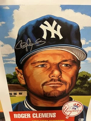 Roger Clemens Signed 1999 Topps Gallery 18X25 Lithograph Beckett COA - Image 1 of 4
