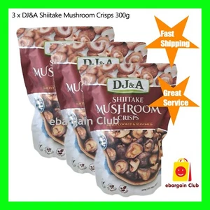 *New Value Pack* 3 x DJ&A Shiitake Mushroom Crisps 300g Natural, Vegan Friendly - Picture 1 of 3
