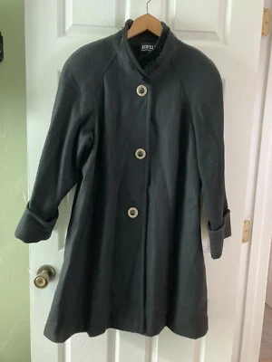 Womens Vtg Jofeld Wool Blend Coat/Velvet Trim Collar/Big Buttons Coat Size M - Image 1 of 4