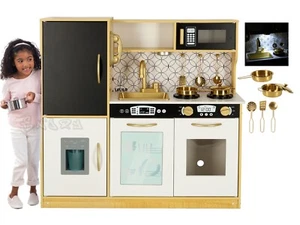 CUCINA PER BAMBINI IN LEGNO CUCINA MODERNA con LUCI FRIGO FORNO e ACCESSORI - Bild 1 von 14