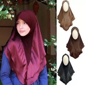 Muslim Womens Instant Hijab One Piece Amira Head Scarf Wrap Shawl Islamic Turban - Picture 1 of 16