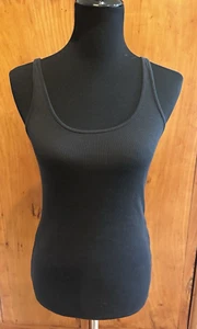 Victoria's Secret VS Tee Shop Black Ribbed Tank Women's MEDIUM - Picture 1 of 5