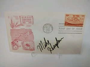 Sobre de sello firmado por el gobernador de Kansas Mike Hayden FDC JSA certificado de autenticidad BUF - Imagen 1 de 2
