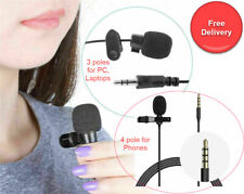 HD Clip-on Lapel Mini Lavalier Mic Microphone For Mobile Phone PC Recording Live