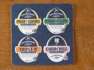 OXFORDSHIRE BREWERY Beermat Cat 1 Marsh Gibbon Pride of Oxford Churchill - Picture 1 of 2