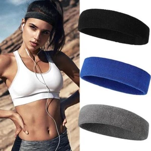 Yoga Headband Stretchy Gym Sweatband Toweling Exercises bands Hair R5C1 - Picture 1 of 15