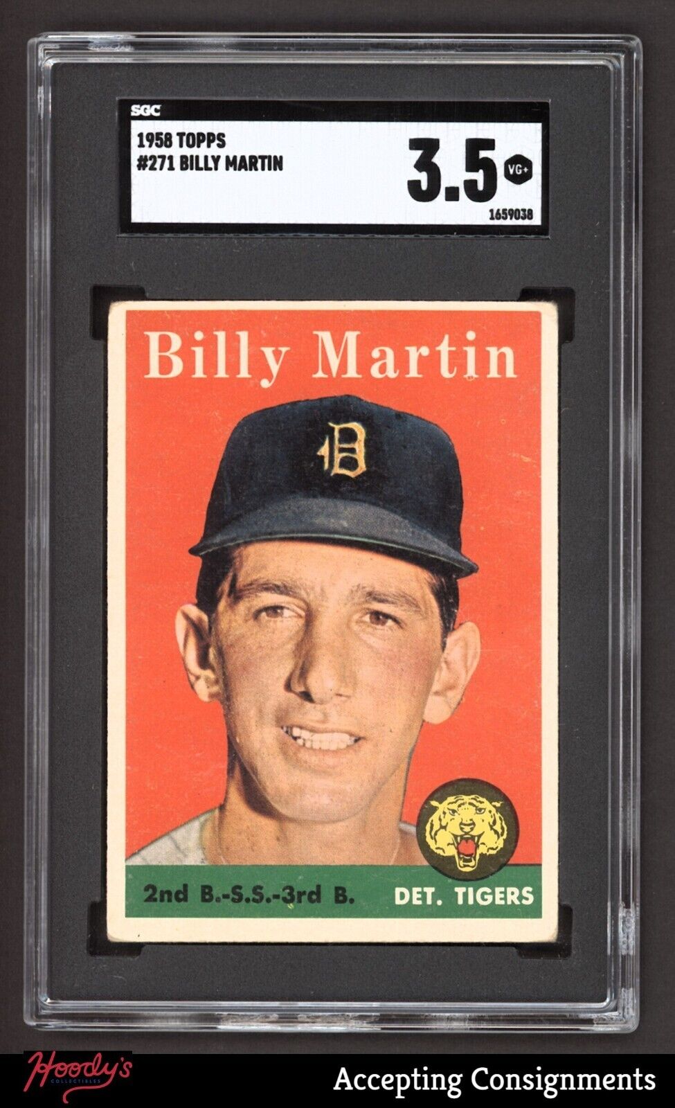 1958 Topps #271 Billy Martin SGC 3.5 VG+ TIGERS