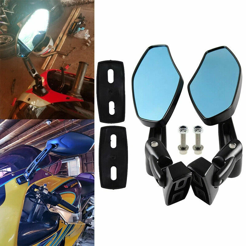 Black Blue Rearview Mirrors For Suzuki GSXR 600 750 1000 Hayabusa GSX1300R SV TL Foto 1 de 4