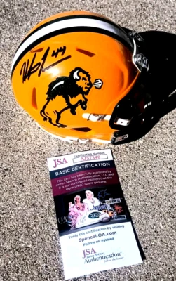 HUNTER LUEPKE Bison SIGNED Mini Helmet JSA COA NDSU North Dakota State - Image 1 of 4