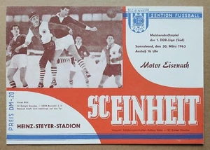 Programm DDR Liga Süd 30.3.1963 SC Einheit Dresden - Motor Eisenach - Picture 1 of 3