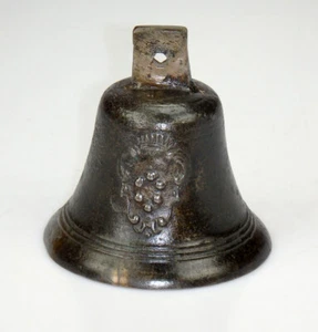 CAMPANA BAROCCA BRONZO STEMMA DEI MEDICI SANTO CON BAMBINO ITALIA ITALY 1750 circa - Foto 1 di 10