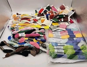 DMC Craft String Embroidery Floss Card Lot Of 75+ Rainbow Tones Mixed colors - Picture 1 of 10