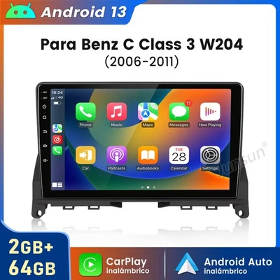 Android 13 Für Mercedes C Class W204 S204 2006 Carplay Autoradio GPS NAVI 2G+64G - Bild 1 von 4